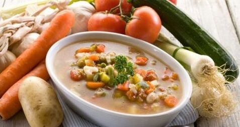 vegetable puree soup against gastritis